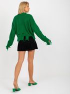 Sweter damski z wełną, zielony, Rue Paris