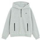 Szara bluza sherpa z kapturem oversize NOWEAR