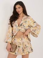 Szorty damskie, żółte, Italy Moda