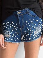 Szorty jeansowe damskie, niebieskie, Factory Price