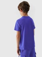 T-shirt chłopięcy, niebieski, 4F