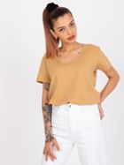 T-shirt damski, beżowy, Mayflies