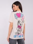 T-shirt damski, beżowy, Sublevel