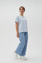 T-shirt damski, biało-niebieski, Moodo