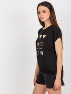 T-shirt damski, czarny, Rue Paris