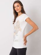 T-shirt damski, ecru, Ex Moda