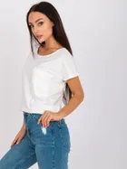 T-shirt damski, ecru, Mayflies