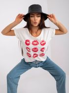 T-shirt damski, ecru, Mayflies