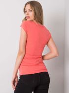 T-shirt damski, koralowy, Ex Moda