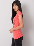 T-shirt damski, koralowy, Ex Moda