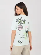 T-shirt damski, miętowy, Sublevel