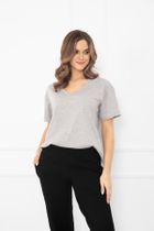 T-shirt damski, szary, Klara, Italian Fashion