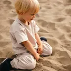 T-shirt dziecięcy, beżowy, Eevi