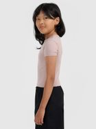 T-shirt dziewczęcy, beżowy, 4F