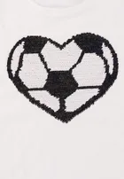 T-shirt dziewczęcy, biały, dwustronne cekiny, Tom Tailor