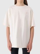 T-shirt dziewczęcy, ecru, 4F