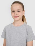 T-shirt dziewczęcy, szary, 4F