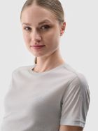 T-shirt funkcjonalny damski z wełną, szary, 4F