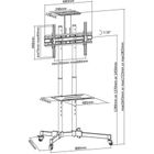 Techly, mobilny stojak do TV, 37-70 cali, 50 kg, dwie półki