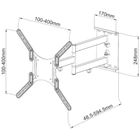 Techly, uchwyt ścienny, LCD/LED, 23-55", podwójne ramię, 45 kg, czarny