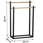 Tendance, stojak na ręczniki dwuramienny, mat, 82-52-20 cm