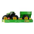 Tomy, John Deere, Monster, traktor z przyczepą, zabawka z światłem i dźwiękiem