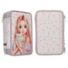 Top Model, Blooming Kitty, piórnik rozkładany, potrójny, z wyposażeniem, różowy