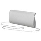 Torebka kopertówka, srebrna, brokatowa, Rovicky