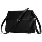 Torebka listonoszka, czarna, skóra ekologiczna, Peterson