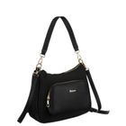 Torebka listonoszka, czarna, skóra ekologiczna, Peterson