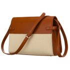 Torebka listonoszka, ecru, skóra ekologiczna, Peterson