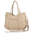 Torebka shopper, beżowa, poliester, Peterson