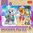 Trefl, Psi Patrol, Dziewczęcy Psi Patrol, puzzle drewniane, 24 elementy