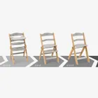 Tulano, Morsel 45, krzesełko do karmienia drewniane, natural-grey