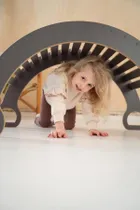 tupti.wood, 2w1: duży bujak montessori + duża zjeżdżalnia, drabinka, szara