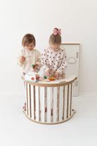 tupti.wood, 3w1: mały bujak montessori + mała zjeżdżalnia, chmurki + blat