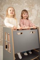 tupti.wood, Kitchen Helper, Double Safe, pomocnik kuchenny dla rodzeństwa, szary