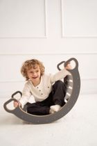 tupti.wood, mały bujak montessori, szary