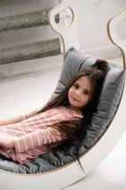 tupti.wood, poduszka do bujaka montessori, materac do dużego bujaka, szary