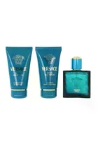 Versace, Eros Pour Homme, zestaw: woda toaletowa, 50 ml + żel pod prysznic, 50 ml + balsam po goleniu, 50 ml