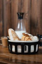 Vialli Design, koszyk na pieczywo z bawełnianym wkładem, Livio, czarny