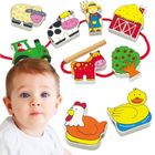 Viga Toys, Życie na farmie, klocki do nawlekania, 12 elementów