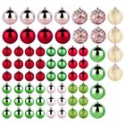 Vilde, bombki choinkowe, nietłukące, czerwone, różowe, złote, zielone, 8 cm, 5 cm, 68 szt.