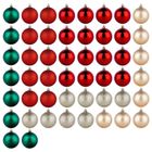 Vilde, bombki choinkowe, nietłukące, czerwone, zielone, szampańskie, 6 cm, 50 szt.