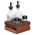 Vilde, butelki na oliwę i ocet, przyprawniki w stojaku, 5 elementów