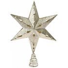 Vilde, czubek na choinkę, świecący, gwiazda, złota brokatowa, 33 cm, 10 led