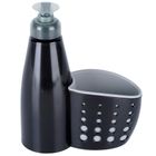 Vilde, dozownik płynu do naczyń z pojemnikiem na gąbkę, czarny, 370 ml