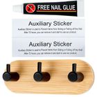 Vilde, haczyk, wieszak samoprzylepny, drewniany, metalowy, czarny, potrójny, 14-3,5-5 cm