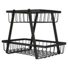 Vilde, koszyk na owoce metalowy, 2-poziomowy, czarny