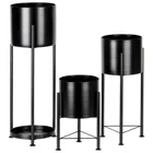 Vilde, kwietnik metalowy, czarny, 3 szt.